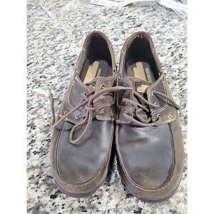 Skechers Segment Gel‎ Memory Foam Relaxed Fit Leather Size 8.5 Dark Brown 64261